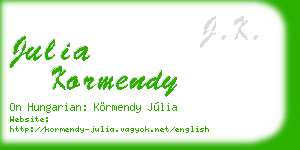 julia kormendy business card
