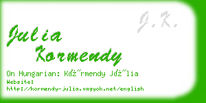 julia kormendy business card